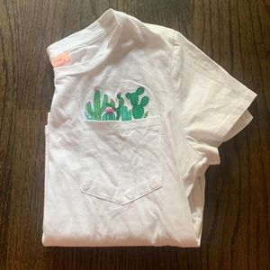 Girl's white shirt with cactus detailing